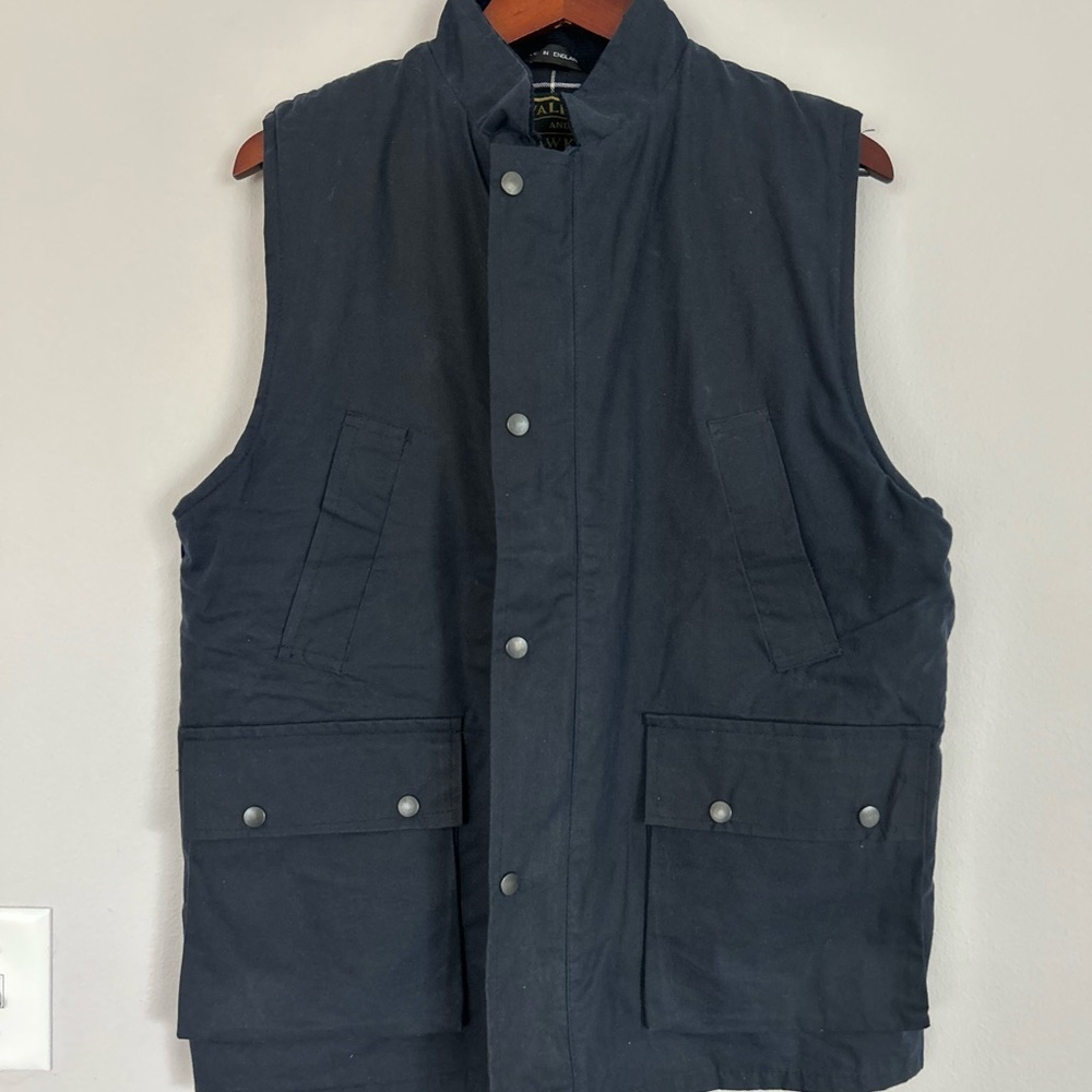 Mens waxed cotton flannel lined vest